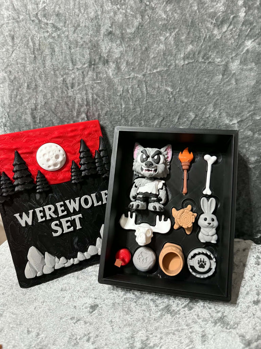 Cute little Werewolf Book and playset